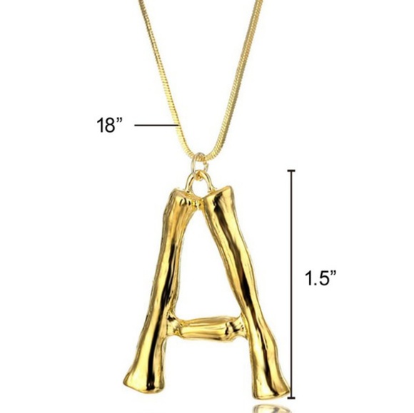 Alphabet Initial letter bamboo necklace chain - Picture 3 of 7